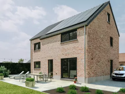 Nieuwbouwwoning, Eikendreef Wuustwezel, open bebouwing Diamantvink