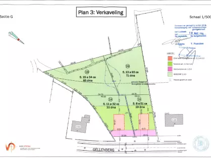 Verkavelingsplan Gellenberg Lubbeek, open bebouwing