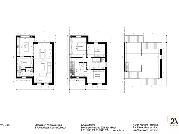 Grondplan, klassieke woning, halfopen bebouwing