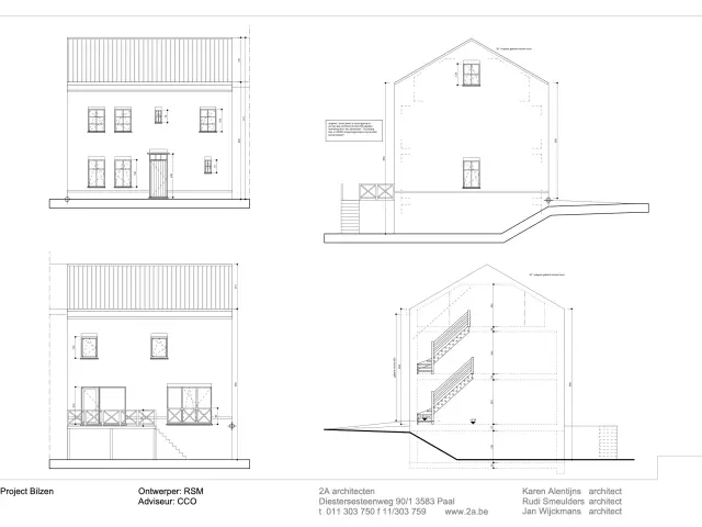 Gevelplan, eigentijds woning, halfopen bebouwing