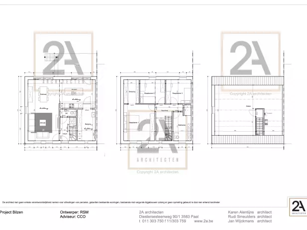 Grondplan, eigentijds woning, halfopen bebouwing